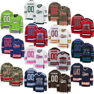 Maglia da Hockey su Ghiaccio Personalizzata con Numero e Nome Ricamati, <span class=keywords><strong>Top</strong></span> per Squadre di Hockey - Product Image 1