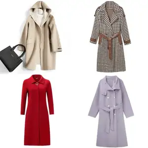 Wholesale of high-quality long coats for women's classic wool cashmere coats with double layers