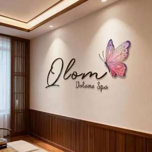Letrero LED con Logotipo 3D Personalizado, Diseño Gratuito, Panel de Pared Interior, Logotipo de Empresa de Salón de Uñas, Decoración Adhesiva, Letras Acrílicas de Metal Dorado, Nombre de Marca - Product Image 2
