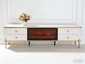 Mobile TV con Caminetto dal Design Italiano di Lusso, Fiamma Elettronica Simulata e Riscaldamento, <span class=keywords><strong>Arredamento</strong></span> Moderno per <span class=keywords><strong>Soggiorno</strong></span> - Product Image 5
