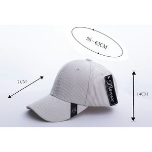 Bonnie Curved Brim Baseball Cap Cotton <b>Corduroy</b> Unisex Adjustable Six Panel <b>Hat</b> Solid Color Casual Wear 58-63Cm - Product Image 1