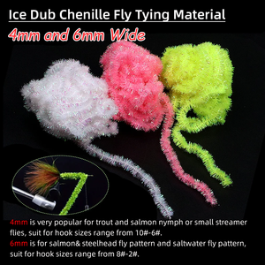 Vente en gros de matériel de montage de mouches pour nymphes de glace leurres leurres laineux de pêche à la <span class=keywords><strong>truite</strong></span> 6 couleurs Ice Dub Chenille Cactus Chenille - Product Image 4