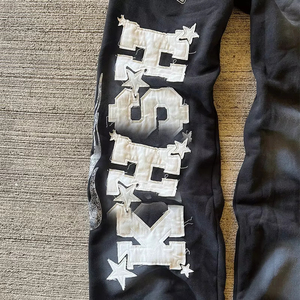 Patchs de Broderie Personnalisés Double Taille Logo de Tête Pantalon de Survêtement en Coton Baggy en Détresse au Soleil Délavé à l'Acide Vintage pour Hommes - Product Image 3