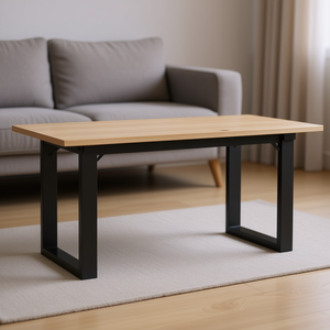 Patas de Muebles de Acero en Forma de O, 31.5x15.7x16.9 Pulgadas, Base Resistente para Mesa de Centro Industrial - Product Image 2