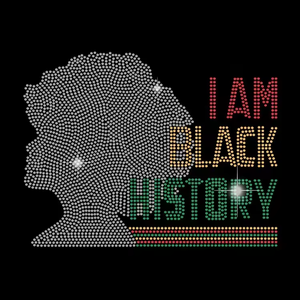 SOY Black History Rhinestone Transfers Crystal Hotfix Sorority Motif Rhinestone Iron on Transfer para camisa - Product Image 3