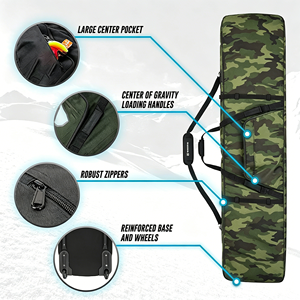 Sac de snowboard à roulettes OEM ODM, sacs de ski pliables personnalisés en PVC TPU imperméables avec roues, organisateur d'équipement de ski - Product Image 5