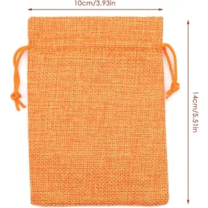 Nuevo bolso con cordón de lino de muselina ecológica colorido personalizado pequeño bolso con cordón de algodón de lona Natural