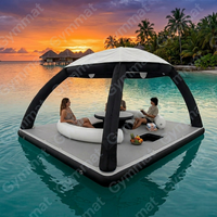 Île flottante gonflable commerciale à louer pour événements, île flottante gonflable personnalisée Gonfiabili Mare pour piscine de complexe hôtelier