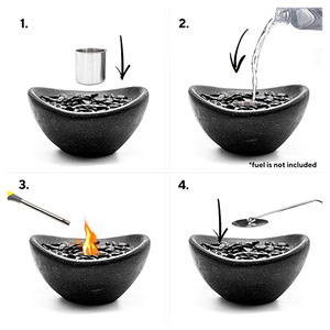 Brasero portable en ciment sans fumée pour table, foyer bioéthanol intérieur/extérieur, pour S'mores, cheminée bio, vente en gros personnalisée - Product Image 3