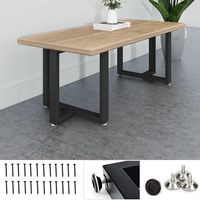TIEOU Pieds de table basse rectangulaires en fer robuste de 16 pouces, pieds de bureau, pieds de banc (DIY sans planche)