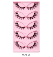 Tige transparente faux cils bande 5 paires 8 Styles végétalien moelleux Volume cils bande en vrac faux cils 3D faux cils de vison