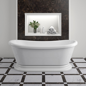 Baignoire autoportante en acrylique de haute qualité en forme d'œuf, finition blanc brillant, pour salles de bain d'hôtels et de villas - Product Image 1