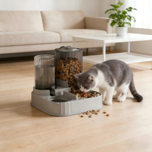 Distributeurs automatiques de nourriture pour animaux de compagnie, portables, intelligents, écologiques, grande capacité, avec distributeur d'eau, bols pour chiens et chats, séparation sèche et humide - Product Image 2