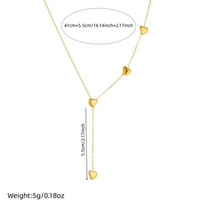 Heart Pendant Necklace Gold Plated Long Chain For Women Everyday Wear - Product Image 4