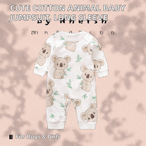 Pijama de Algodón para Bebé Recién Nacido, Mono de Manga Larga con Estampado de Animales, Primavera Verano, Unisex, Cierre de Botones - Product Image 2