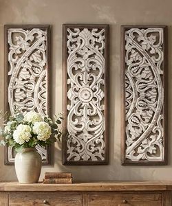 Ensemble de panneaux muraux décoratifs modernes faits à la main en bois sculpté, minimalistes, à suspendre pour le salon, la chambre, le couloir, le bureau, la décoration de la maison - Product Image 3