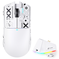 Souris de jeu sans fil ATTACK SHARK X11 blanche, 63g ultra-légère, RGB, station de charge magnétique, PAW3311 22000 DPI, tri-mode, batterie 65H