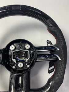 Volant en cuir et fibre de carbone à 4/3 branches avec palettes de changement de vitesse Mercedes-Benz C43 Classe C W205/W213/W222 E63/G63 Sport LED - Product Image 2