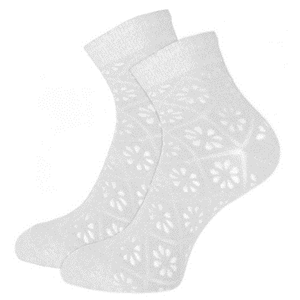 Offre spéciale Chaussettes pour femmes à fleurs blanches La base du matériau est en coton de haute qualité provenant d'un fournisseur fiable - Product Image 1