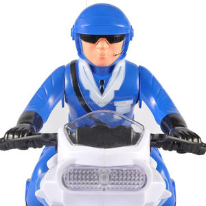 Moto de police télécommandée 2CH avec musique et lumières, moto de <span class=keywords><strong>patrouille</strong></span> télécommandée avec rotation à 360 degrés - Product Image 3