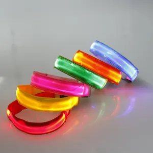 custom made lovers luminous led light flash bracelet 15 mixed colors glowing up fabric polyester wristband with dmx controller