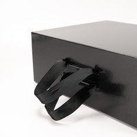 Boîte de luxe avec logo personnalisé, fermeture magnétique, couvercle en carton rigide, boîte en carton noir avec aimant, emballage pour chaussures, vêtements, emballage cadeau en carton