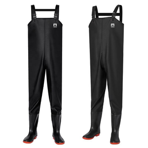 PVC Poitrine Pêche Waders Imperméable Poitrine <span class=keywords><strong>Pantalon</strong></span> pour Hommes Femmes avec Bottes en Caoutchouc pour la Pêche à la Mouche - Product Image 6