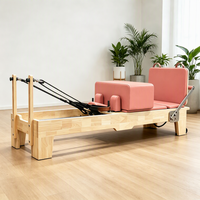 Machine de Pilates Reformer Professionnelle en Bois Réglable pour Studio de Pilates, Qualité Commerciale, Fonctionnement Silencieux, Kit d'Accessoires Complet