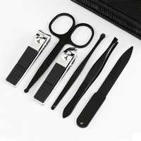 Nouveauté Kit de manucure 6 pièces avec logo personnalisable Kits de coupe-ongles avec sac à fermeture éclair Kit d'outils de beauté en acier inoxydable