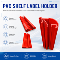 Penyangga Label Rak Profil Ekstrusi PVC Penahan Label Harga Strip Data Strip Label Rak Supermarket