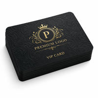 Billets d'admission et cartes de membre VIP en papier noir de luxe avec logo personnalisé en relief et logos estampés à l'or