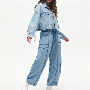 Pantalon ample à jambes larges pour femme, pantalon décontracté d'été avec cordon de serrage, pantalon de survêtement tendance - Product Image 6
