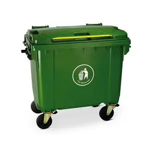 HDPE 4-de 660 litros de basura cubo de basura para exteriores