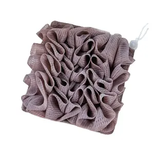 2 in 1 Bath Loofah Sponge with Drawstring Ball Bath Long Lasting Use Deep Cleansing Mesh Shower Sponge Mesh Shower Sponge - Product Image 2