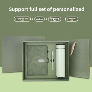 X515-1 Custom Corporate Business Gift Box Customized Leather A5 Notebook <b>Silk</b> Screen Printed Insulated Bottle Pen Set Luxury - Product Image 4