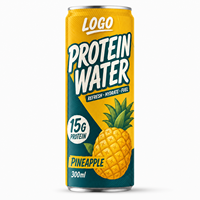 Boisson gazeuse protéinée hydratante, fraîche et fruitée, saveur citron vert et citron, 465 ml (bouteille/canette), 15g de protéines, sans sucre, marque privée