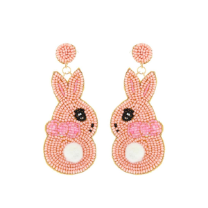 Pendientes de Conejito Caprichosos, Hechos a Mano con Cuentas, Joyería de Animales de Acero Inoxidable de la India para Mujeres y Niñas, para Fiestas - Product Image 3