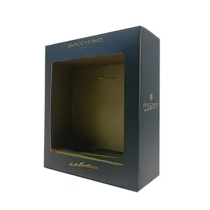 Top Quality Black Paperboard Box Brandy Gift Set Packaging Box Paper Box For Beer Wine