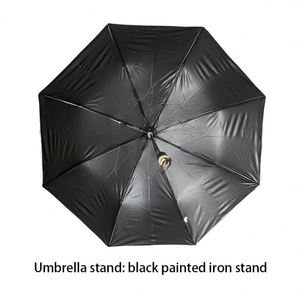 Factory Direct With Logo <b>Windproof</b> and Waterproof Tri-Fold Folding Black Vinyl Uv Sun <b>Umbrella</b>, <b>Umbrella</b> - Product Image 3