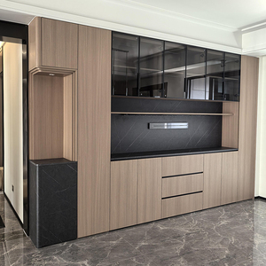 Mặt Trời Mọc Nhà Bếp Lưu Trữ Nhà Máy Giá Bền Hiện Đại Rắn Gỗ Thanh Tủ Công Suất Lớn Tùy Chỉnh Trung Quốc Tủ - Product Image 1