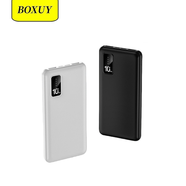 Custom logo Mini Power Bank 10000mah Dual Usb Portable Charger Ultra Slim Powerbanks for Mobile With 2 Usb Port