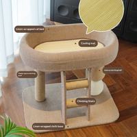 Arbre à chat moderne compact tout-en-un avec griffoir en sisal, tour à chat peu encombrante pour chats d'intérieur