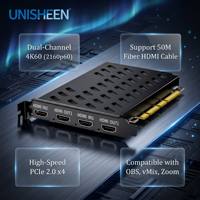 Tarjeta de Captura de Video PCIe UNISHEEN UC3520H-4K60 Profesional Estable de 2 Canales 4K60fps Ultra HD