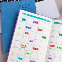 Carnets de notes, agendas et planificateurs personnalisés 2027, couverture souple A5, prix d'usine, en cuir PU, journal quotidien, hebdomadaire, mensuel