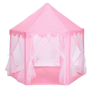 Tenda Gioco Portatile a Forma di Castello Rosa per Bambine, Casa delle Bambole Pieghevole per Interni ed Esterni con Borsa per il Trasporto, Regalo per Bambine - Product Image 1