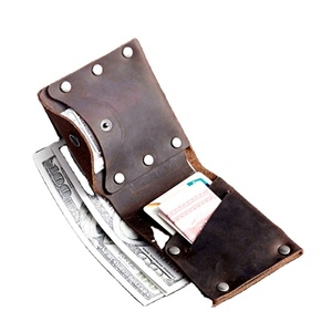 Vintage Handmade Luxury Women's Short Wallet Genuine Leather Top Layer Horizontal Crazy Horse Button Fold Open Portable Daily - Product Image 1