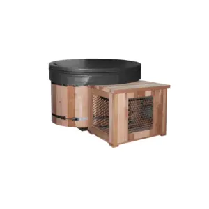 26 Years Factory Supply One Person Oval Red Cedar Cold Plunge Tub Ice Bath Portable With Filter and Chiller