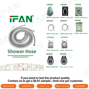 <span class=keywords><strong>Tuyau</strong></span> de douche en acier inoxydable IFAN, <span class=keywords><strong>prix</strong></span> d'usine, SS304, 1,5 m, pour salle de bain - Product Image 2