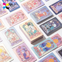 Cartes de tarot personnalisées écologiques et recyclables avec boîte, jeu de tarot de dessin animé, cartes de guidance spirituelle pour la divination, les rituels, les jeux de société