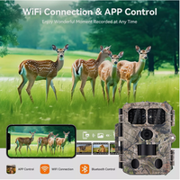 Caméra de surveillance de la faune avec angle de vue de 120 degrés, 48MP, 4K, connexion WiFi à 85 pieds, contrôle par application, diffusion en direct